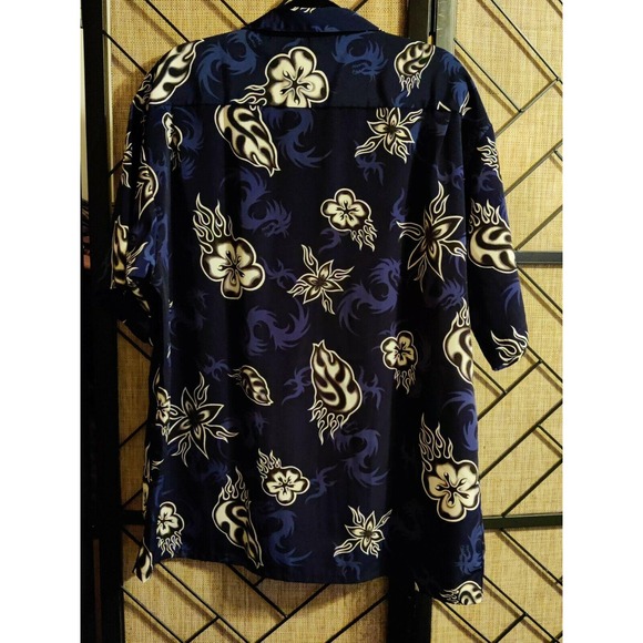 Ocean Current Men's Hawaiian Shirt Button Up Floral Medium Tropical Vintage SzXL - Picture 3 of 9